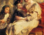 彼得保罗鲁本斯 - Helene Fourment With Two Of Her Children, Claire-Jeanne And Francois